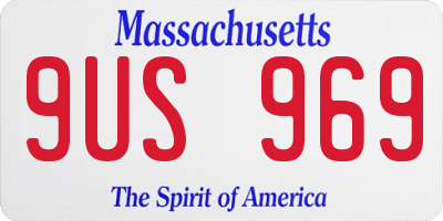MA license plate 9US969