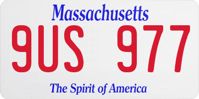 MA license plate 9US977
