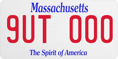 MA license plate 9UT000
