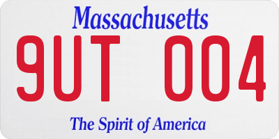 MA license plate 9UT004
