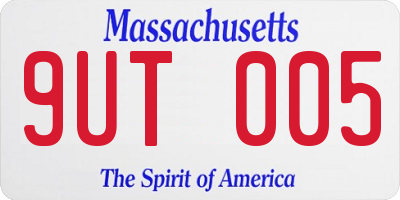 MA license plate 9UT005