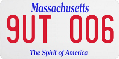 MA license plate 9UT006