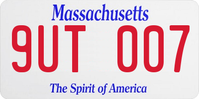 MA license plate 9UT007