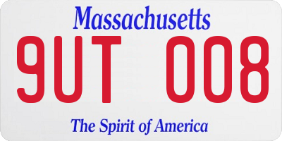 MA license plate 9UT008