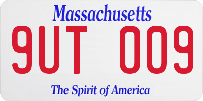 MA license plate 9UT009