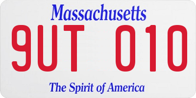 MA license plate 9UT010