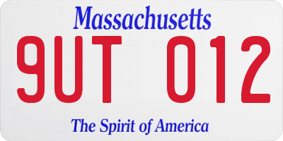 MA license plate 9UT012