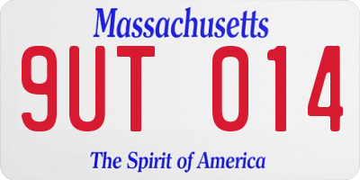 MA license plate 9UT014