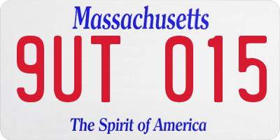 MA license plate 9UT015