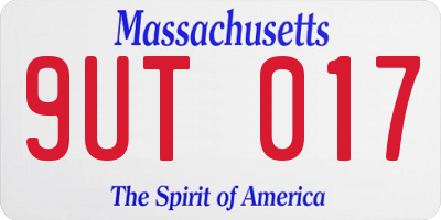 MA license plate 9UT017