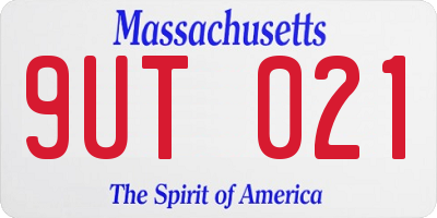 MA license plate 9UT021