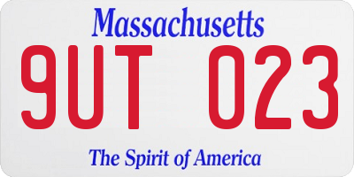 MA license plate 9UT023