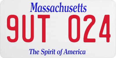 MA license plate 9UT024