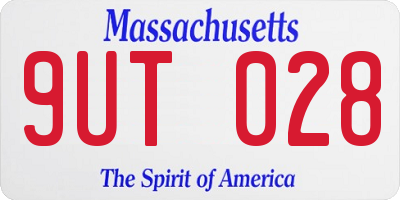 MA license plate 9UT028