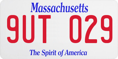 MA license plate 9UT029