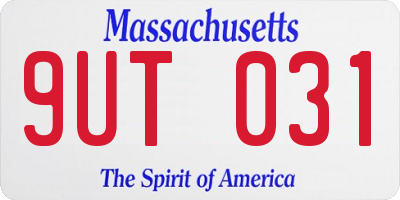 MA license plate 9UT031
