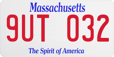 MA license plate 9UT032