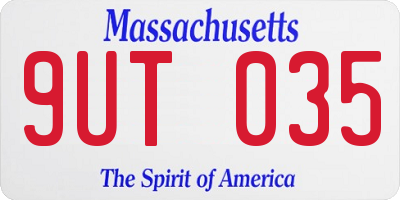 MA license plate 9UT035