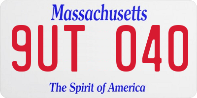 MA license plate 9UT040