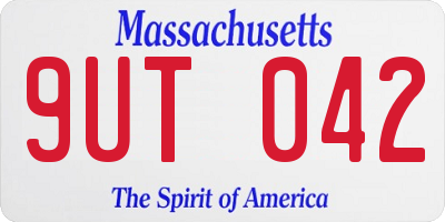 MA license plate 9UT042