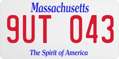 MA license plate 9UT043