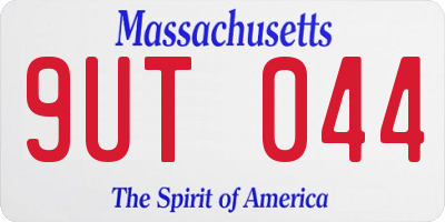 MA license plate 9UT044