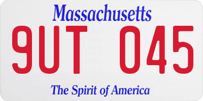 MA license plate 9UT045