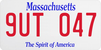 MA license plate 9UT047