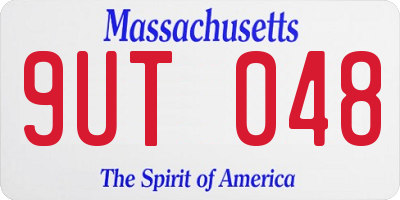MA license plate 9UT048