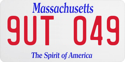 MA license plate 9UT049