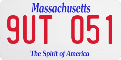 MA license plate 9UT051