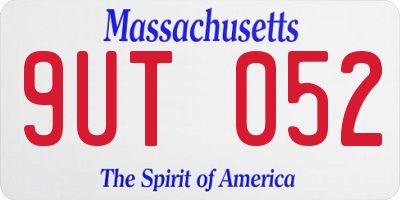 MA license plate 9UT052