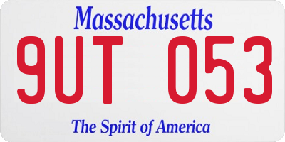 MA license plate 9UT053