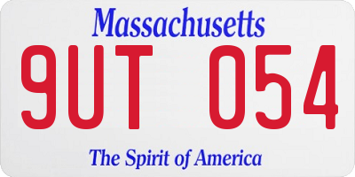 MA license plate 9UT054