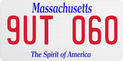 MA license plate 9UT060