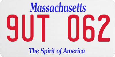 MA license plate 9UT062