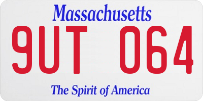 MA license plate 9UT064