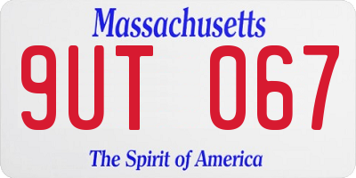 MA license plate 9UT067