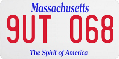 MA license plate 9UT068