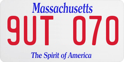 MA license plate 9UT070
