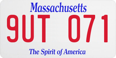 MA license plate 9UT071