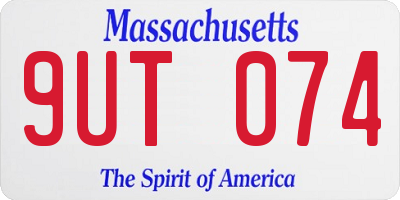MA license plate 9UT074