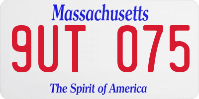 MA license plate 9UT075