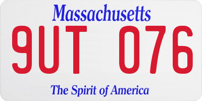 MA license plate 9UT076