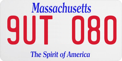 MA license plate 9UT080