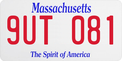 MA license plate 9UT081