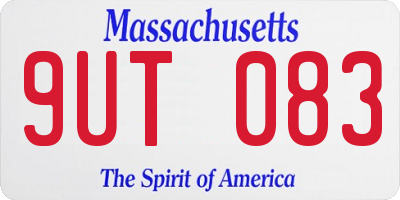 MA license plate 9UT083
