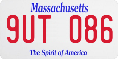 MA license plate 9UT086