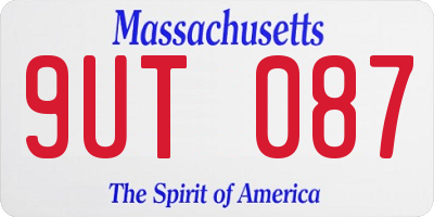 MA license plate 9UT087
