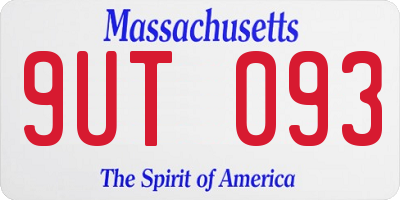MA license plate 9UT093
